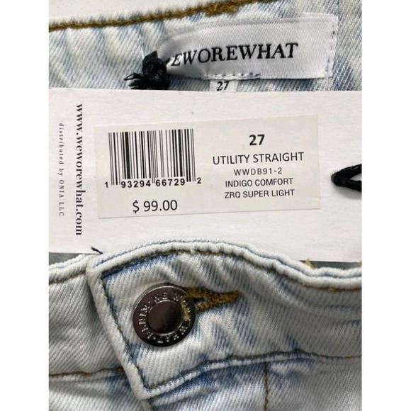 WeWoreWhat Utility Cargo Jeans  NWT Light Wash Size 27 - Picture 4 of 6